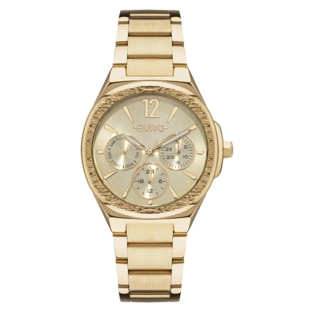 Relógio Euro Feminino Ref: Eu6p79ag/4d Multifunção Dourado