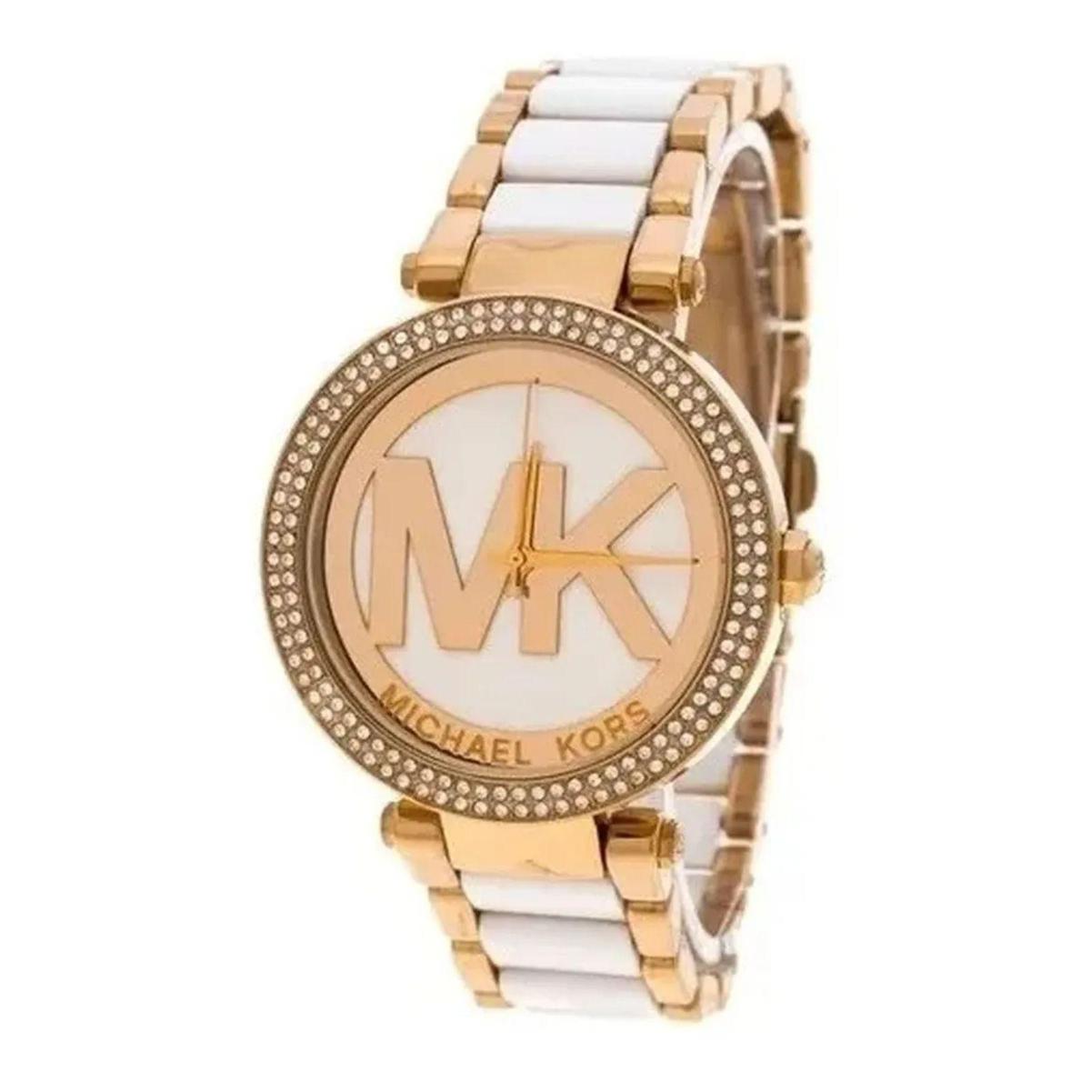 Relógio Feminino Mk6313 Parker Gold Branco 39mm - Cinza | Zattini