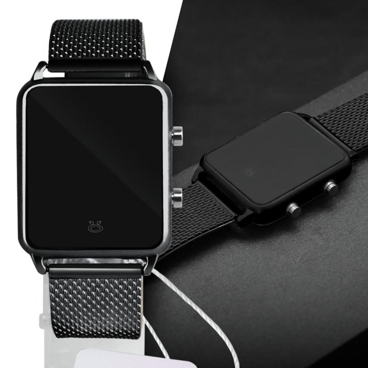 Relogio feminino preto silicone digital led envio 24h - Incolor Menor preço em Relogio feminino preto silicone digital led envio 24h - Incolor