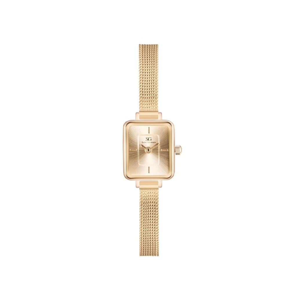 Relógio Feminino Quadrado Dourado Square Mini Chelsea Full Gold