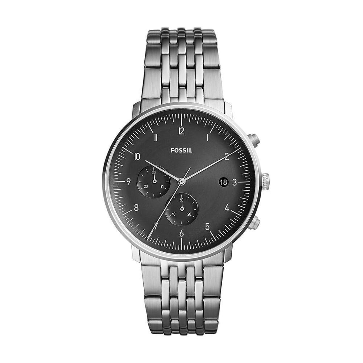 Relógio Fossil Chase Masculino - Prata Menor preço em Relógio Fossil Chase Masculino - Prata