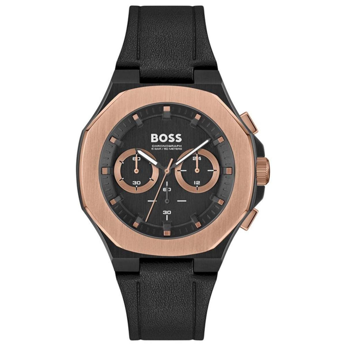 Relógio Hugo Boss Masculino Couro Preto 1514089