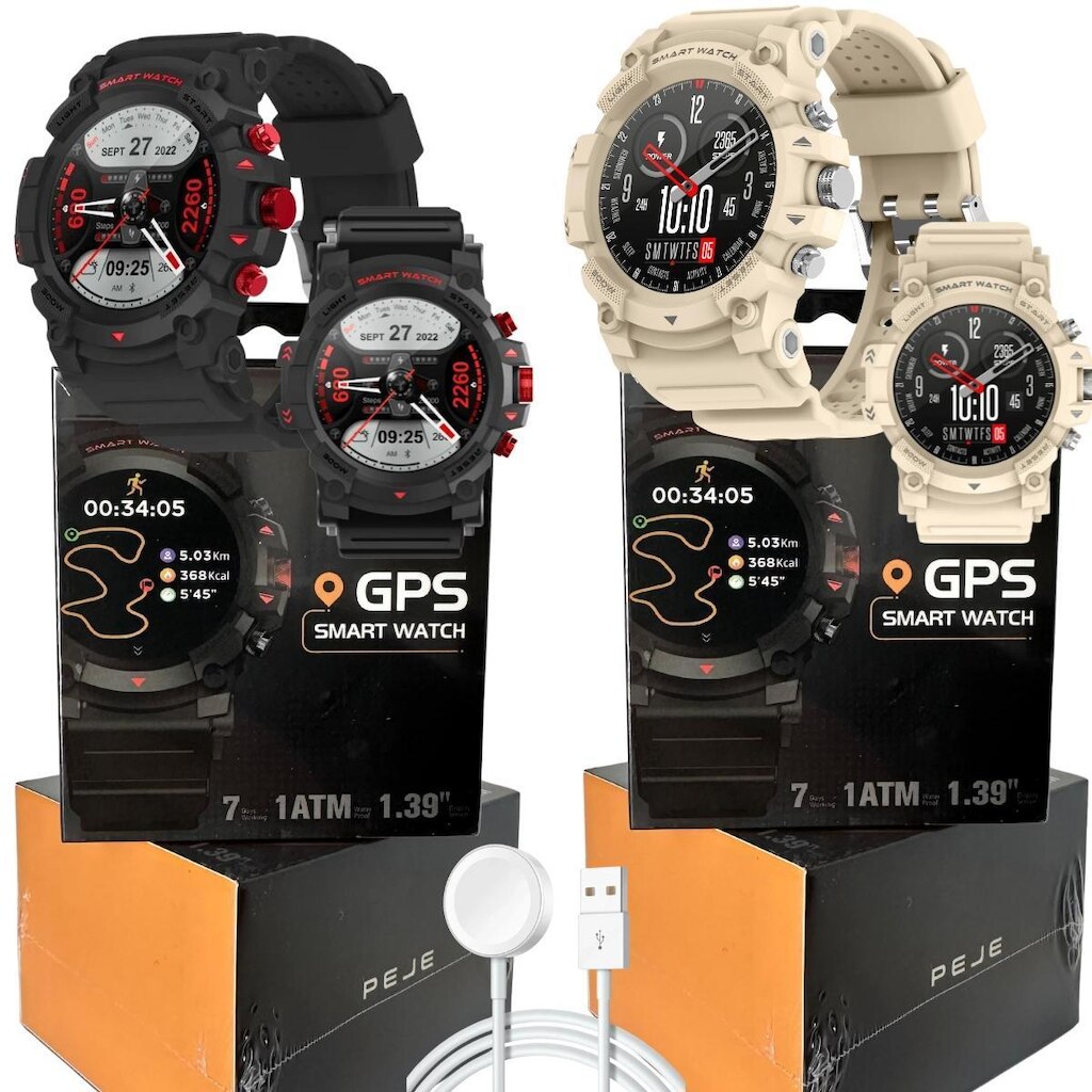 Relógio Inteligente Masculino Estilo Militar Gshock Peje G01C Bussola Gps Ciclismo Tela Amoled