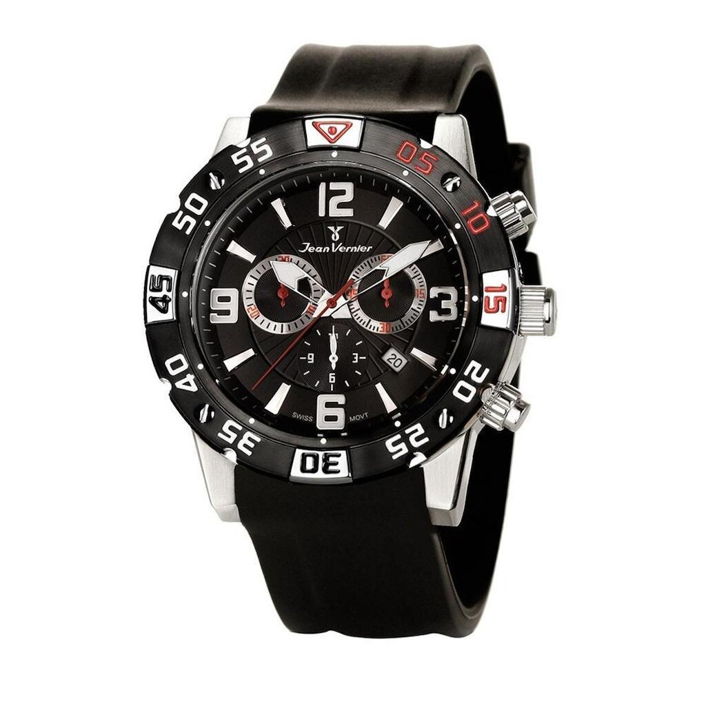 Relógio Jean Vernier Pulseira Silicone Masculino