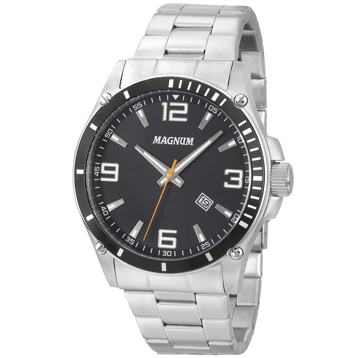 Relógio Magnum Analógico Business MA34638T Masculino - Prata+Preto | Zattini