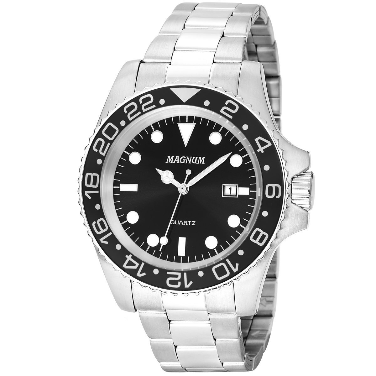 Relógio Magnum Analógico Sport MA32934T Masculino - Prata+Preto Menor preço em Relógio Magnum Analógico Sport MA32934T Masculino - Prata+Preto