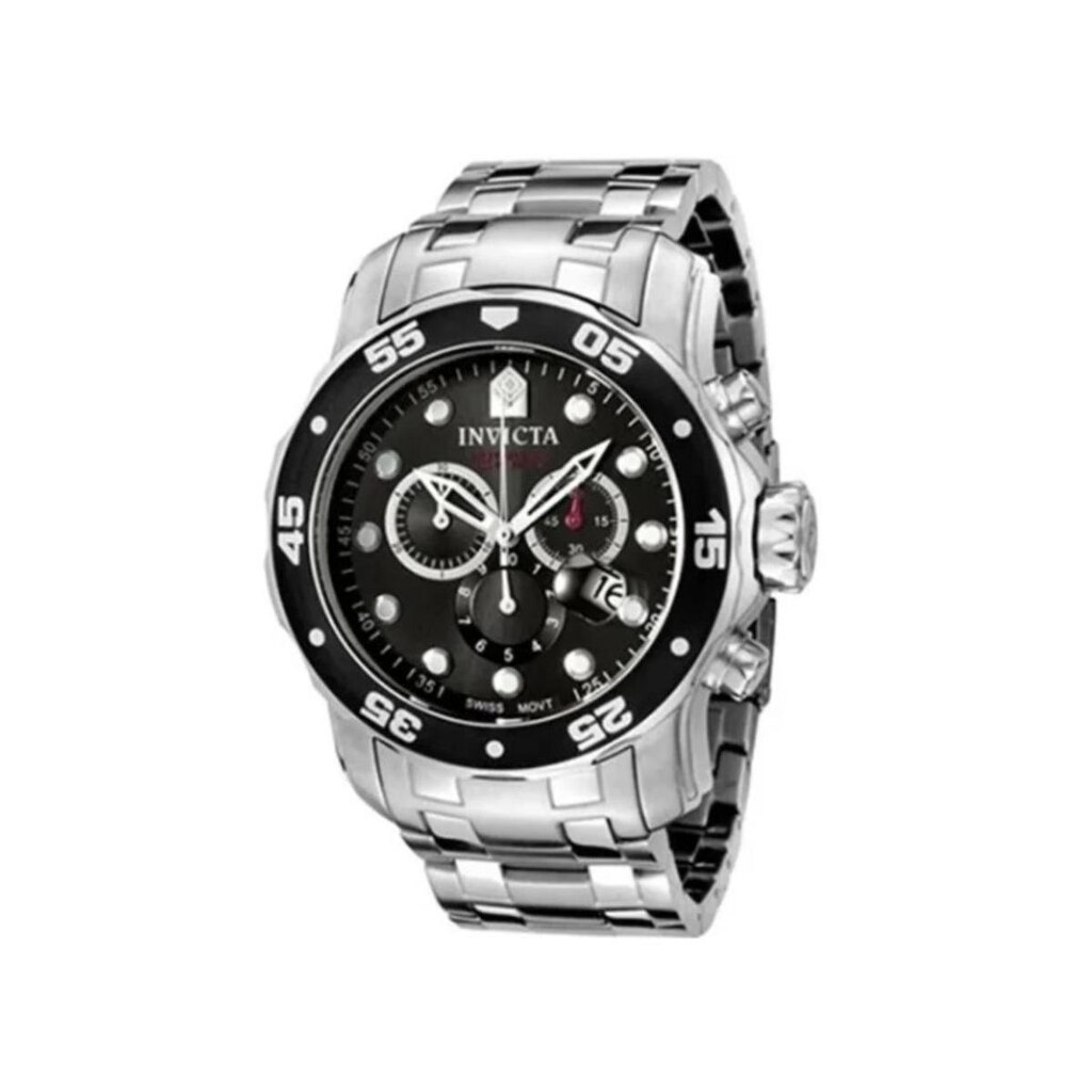 Relógio Masculino 0069 Preto e Prata 48mm A Prova D Água