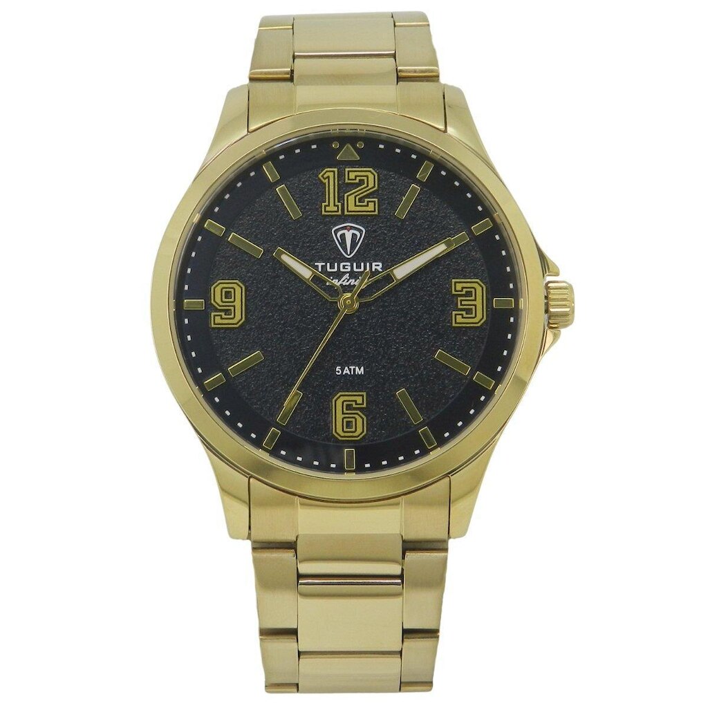 Relógio Masculino Aço Tuguir Infinity TGI37239 Dourado Preto