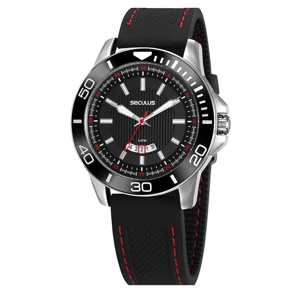 Relógio Masculino Calendário Silicone Preto 20791G0SVNU1