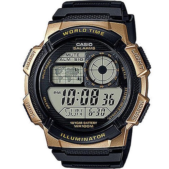 Relógio Masculino Casio Hora Mundi Ae-1000W-1A3vdf - Dourado