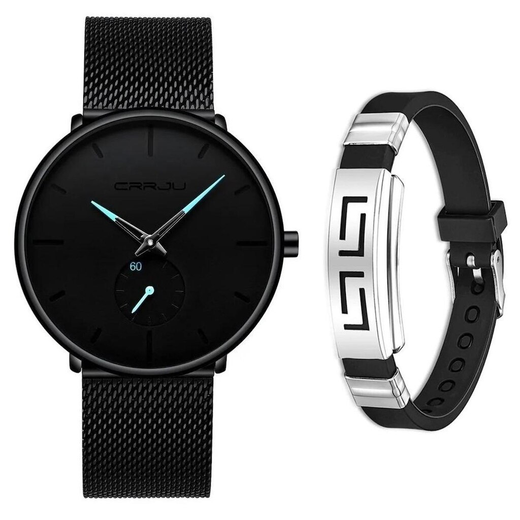Relógio Masculino Casual Luxo Ultra Fino + Pulseira Metal