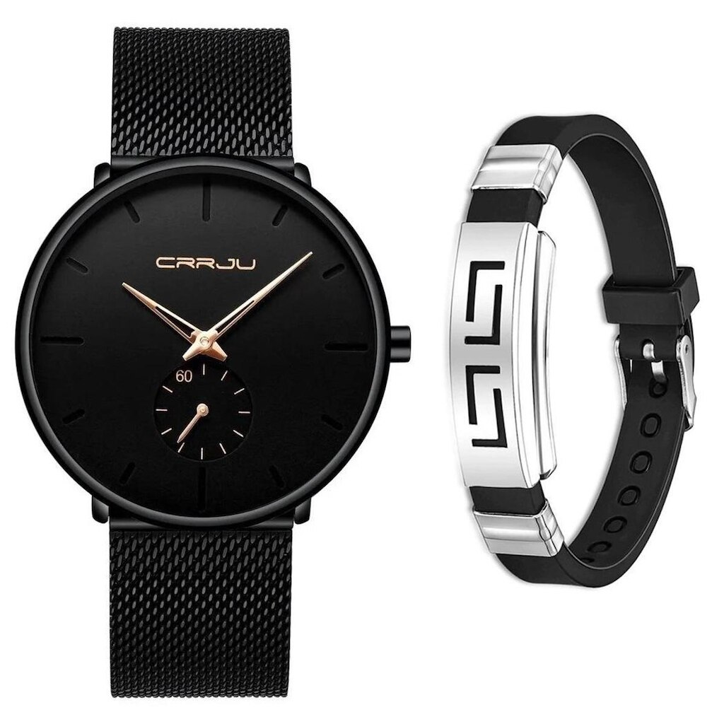 Relógio Masculino Casual Luxo Ultra Fino + Pulseira Metal