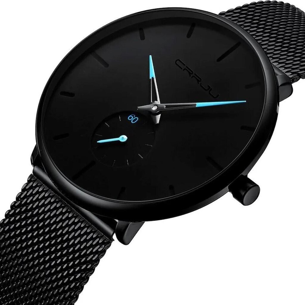 Relógio Masculino Casual Metálico Luxo Ultra Fino Aço Inox