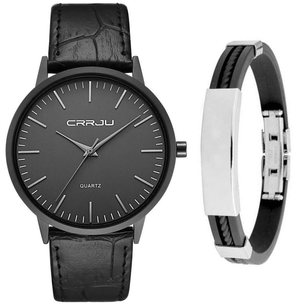 Relógio Masculino Casual Ultra Fino Luxo + Bracelete