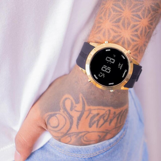 Relógio Masculino Champion Digital Dourado Silicone CH40259B