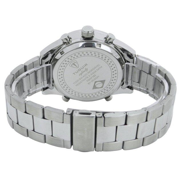 Relógio Masculino de Aço Tuguir AnaDigi Infinity GCS-1265 Prata e Vermelho