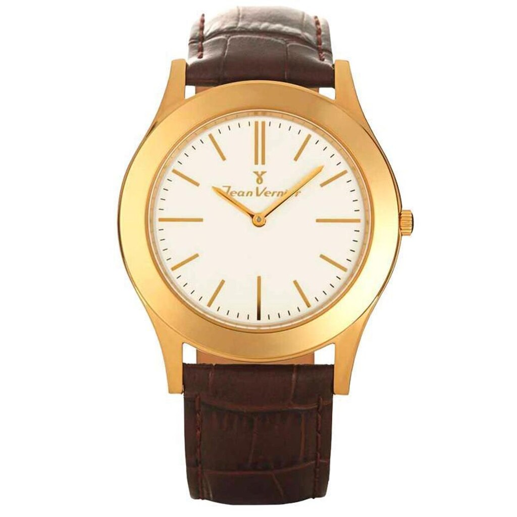 Relógio Masculino Jean Vernier Couro Marrom JV04475