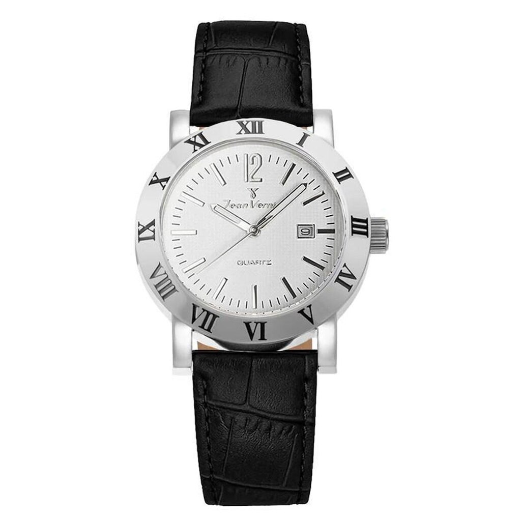 Relógio Masculino Jean Vernier Couro Preto JV00252CRP