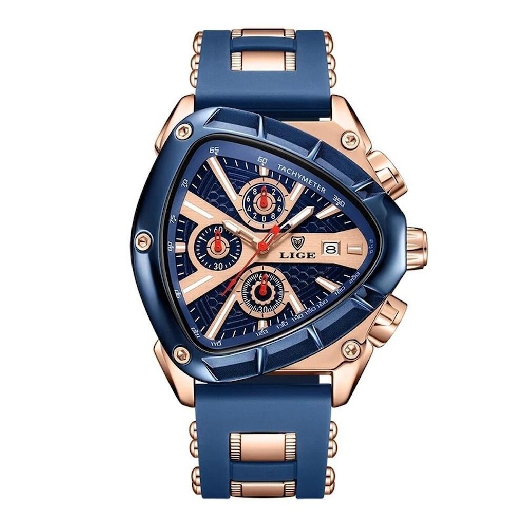 Relógio Masculino LIGE 89103 Triangular Esportivo Prova d'Água