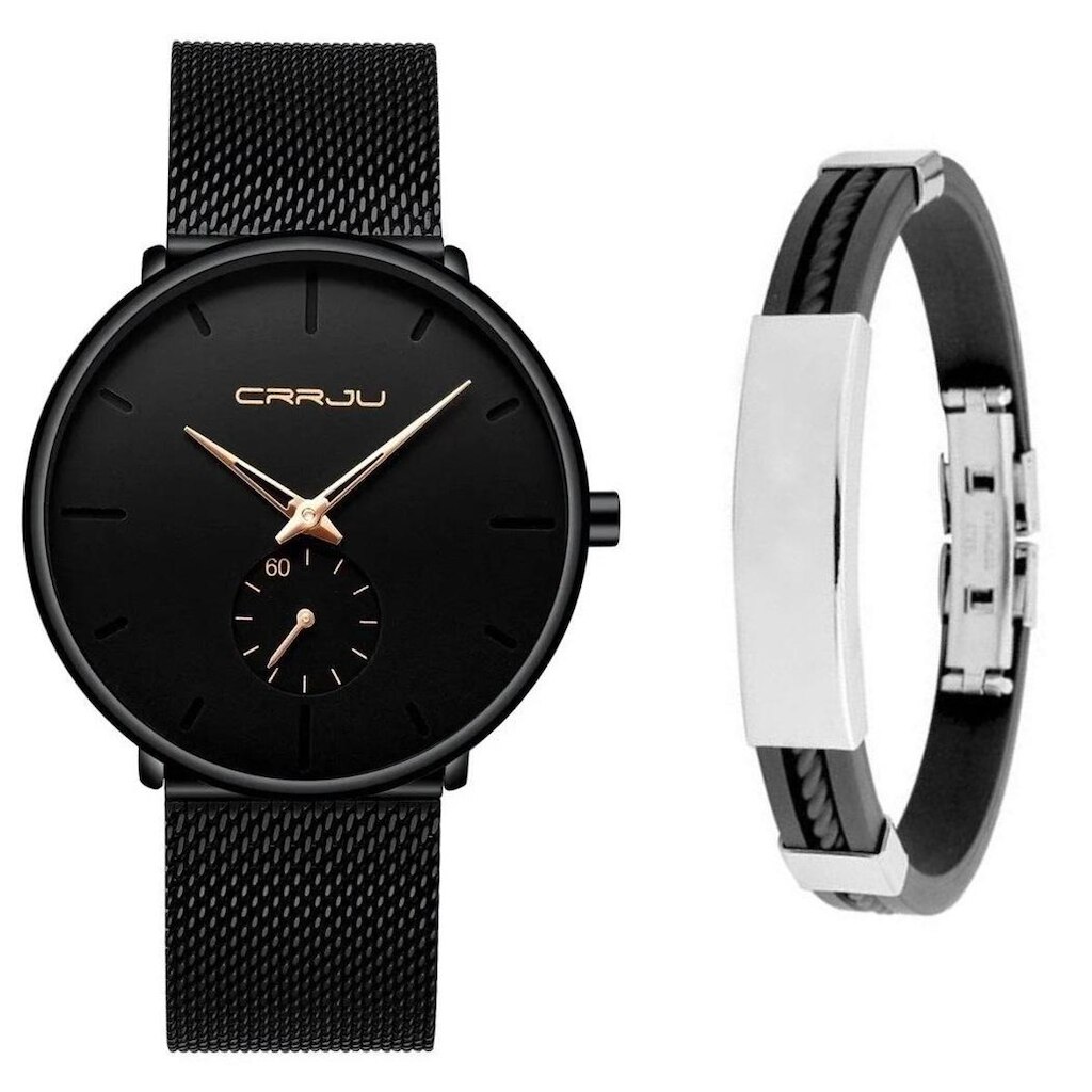 Relógio Masculino Luxo Casual Ultra Fino + Pulseira Metal