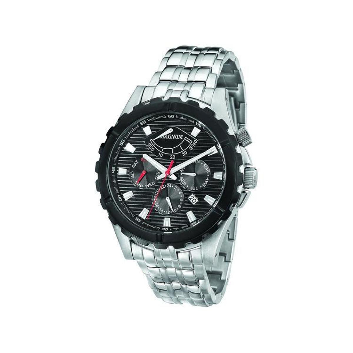 Relógio Masculino Magnum Analógico Esportivo - Prata Menor preço em Relógio Masculino Magnum Analógico Esportivo - Prata