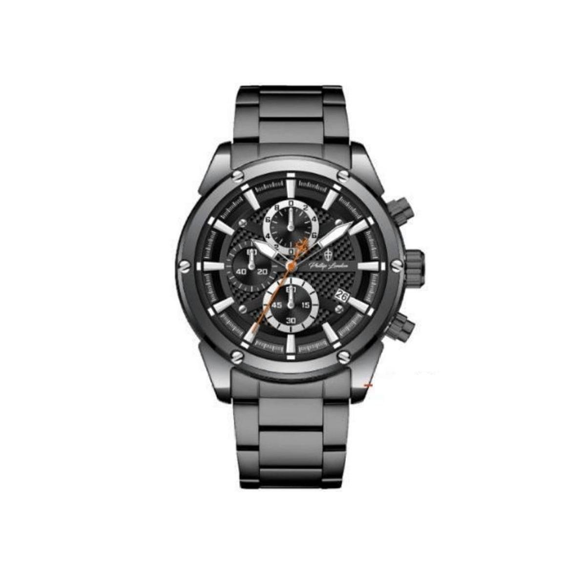 Relógio Masculino Quartz Phillip London Preto PL80350613MPRN - Preto Menor preço em Relógio Masculino Quartz Phillip London Preto PL80350613MPRN - Preto