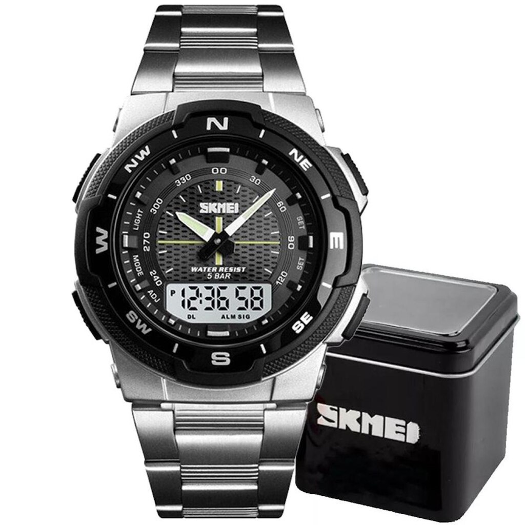 Relógio Masculino Skmei 1370 Anadigital Esporte Luxo Casual