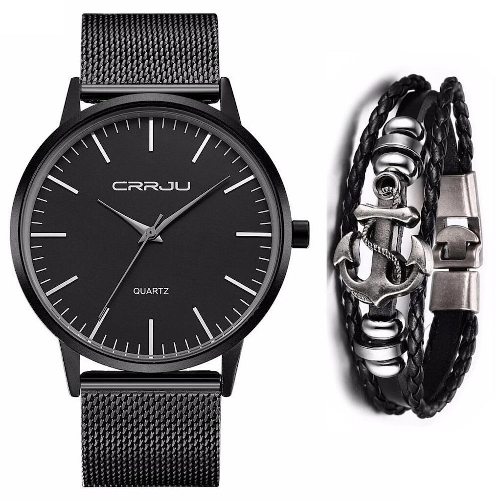 Relógio Masculino Social Ultra Fino De Luxo Metal + Pulseira