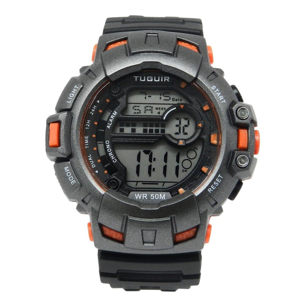 Relógio Masculino Tuguir Digital TG30451 Cinza e Laranja