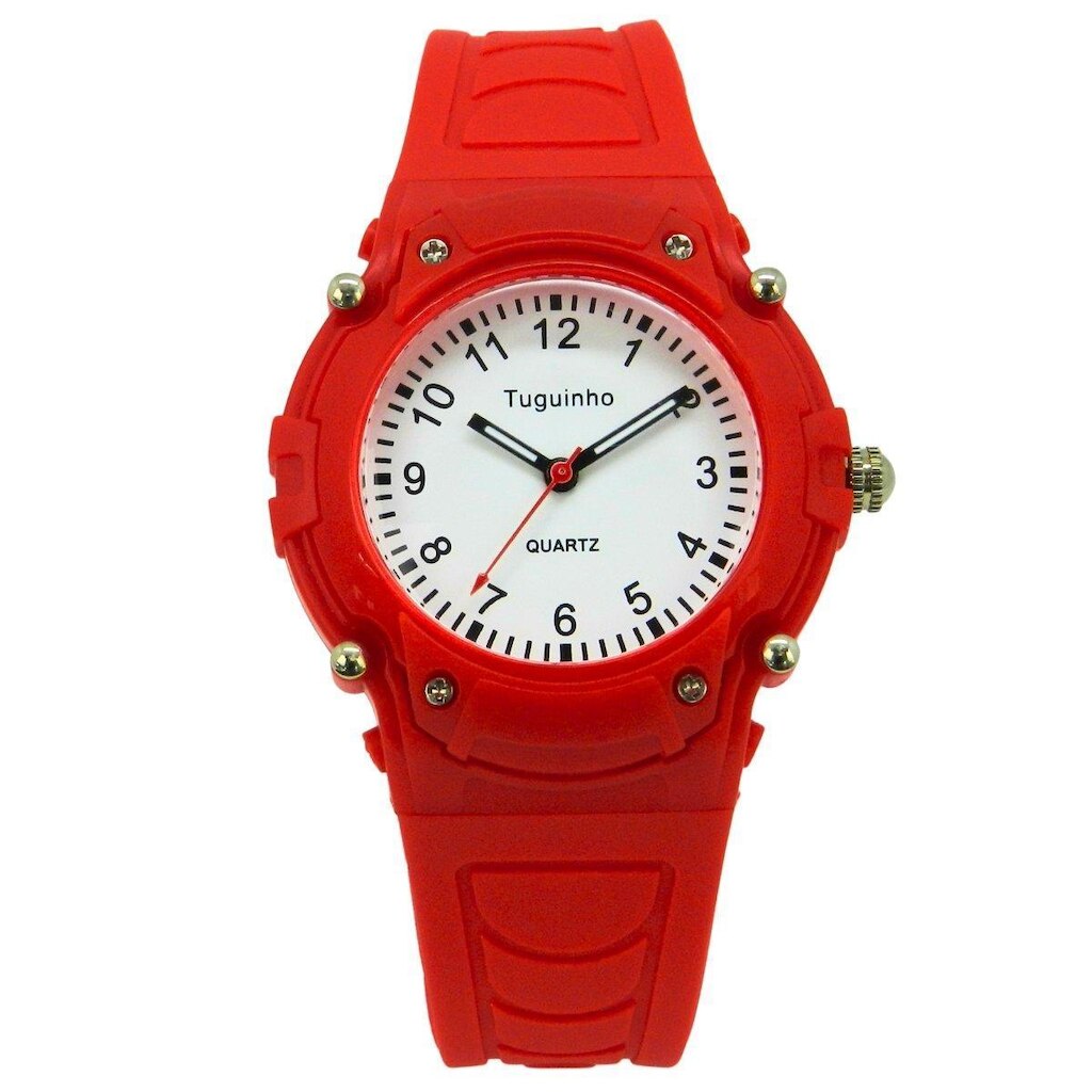 Relógio Menino Tuguir Analógico TG30650 Vermelho e Branco