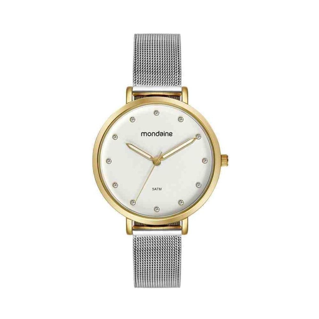 Relógio Mondaine Newness Prata/Dourado Feminino 32847LPMVBE1