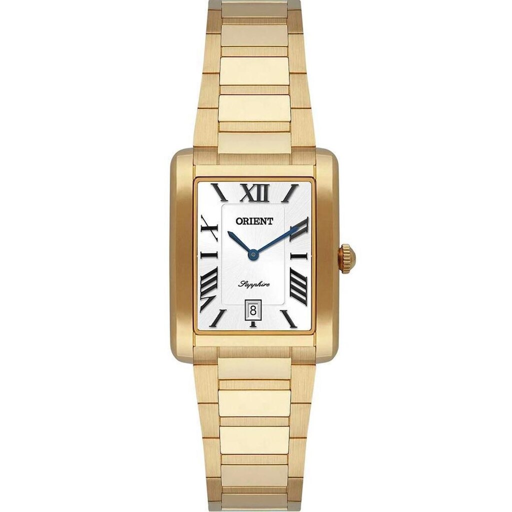 Relógio Orient Feminino Ref: Lgss1021 B3kx Retangular Clássico Dourado