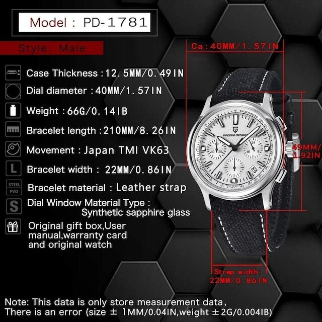 Relógio Pagani Design Multifuncional Masculino