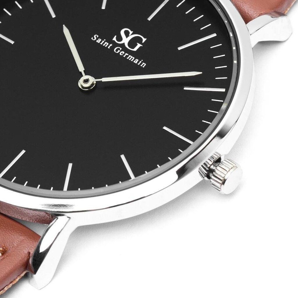 Relógio Saint Germain Brand Bronx Black Silver 40Mm Masculino