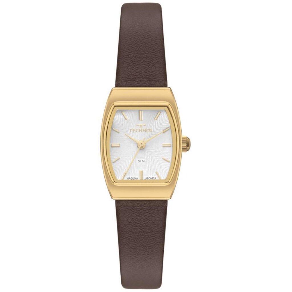 Relógio Technos Feminino Ref: 2035ngq/0k Retangular Dourado