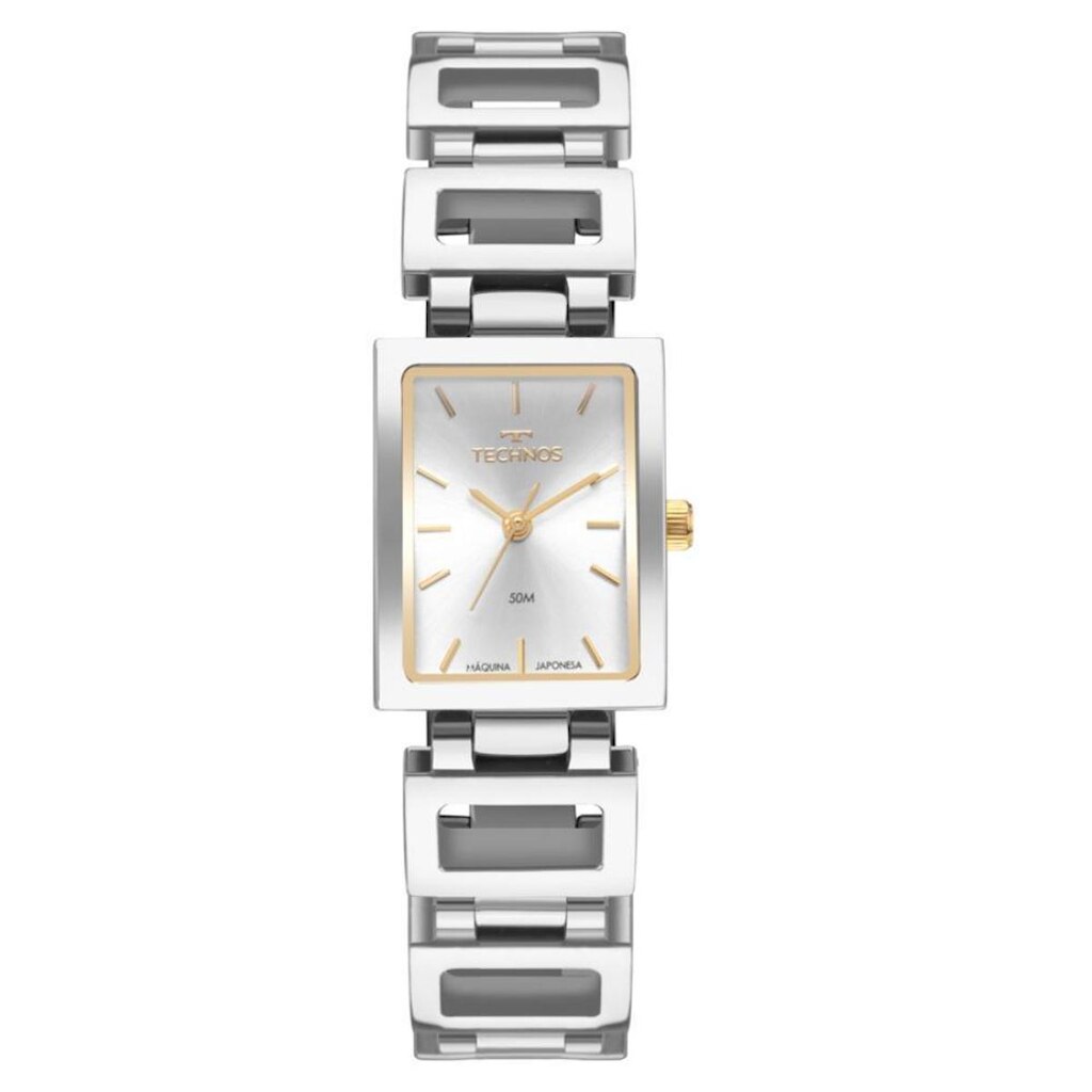 Relógio Technos Feminino Ref: 2035ngs/1k Bracelete Retangular Prateado
