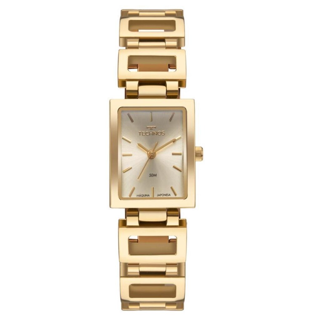 Relógio Technos Feminino Ref: 2035ngt/1x Bracelete Retangular Dourado