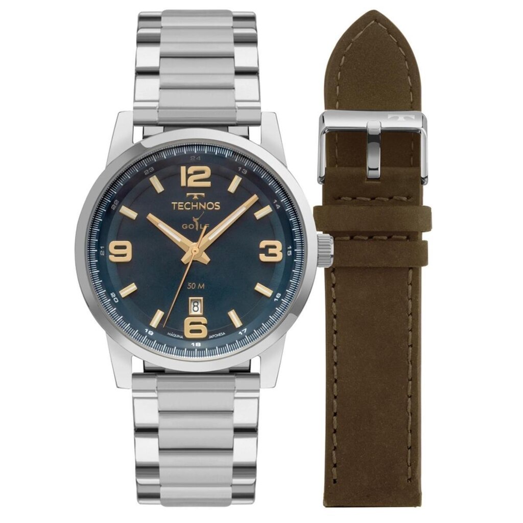 Relógio Technos Masculino Golf 2117LFZ/T1A 42mm Aço Inox