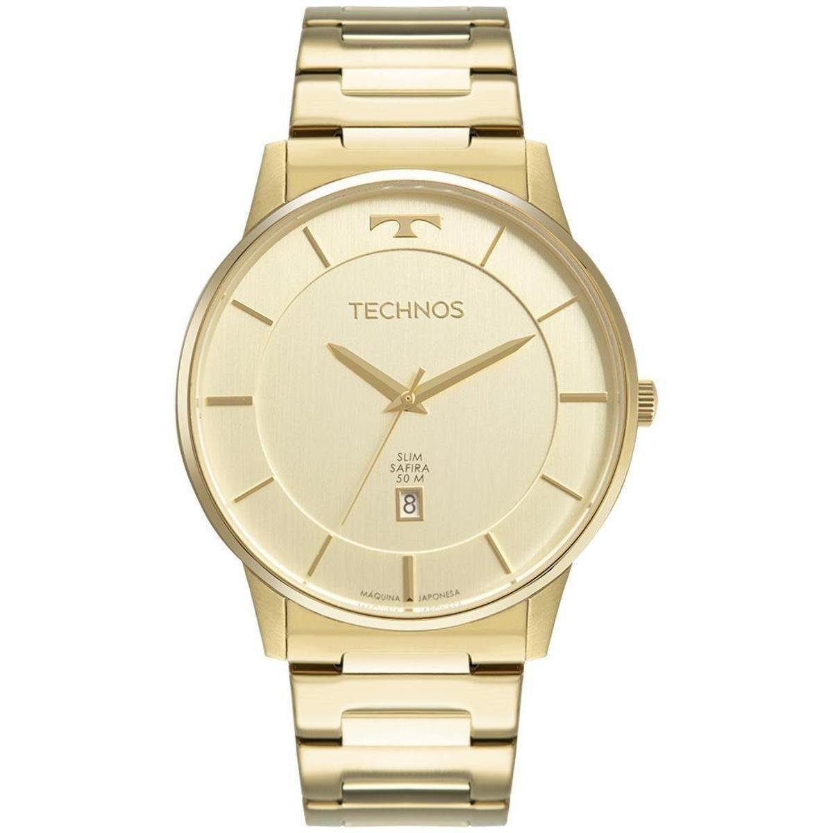 Relógio Technos Masculino Slim Dourado GM10YP1X - Dourado Menor preço em Relógio Technos Masculino Slim Dourado GM10YP1X - Dourado