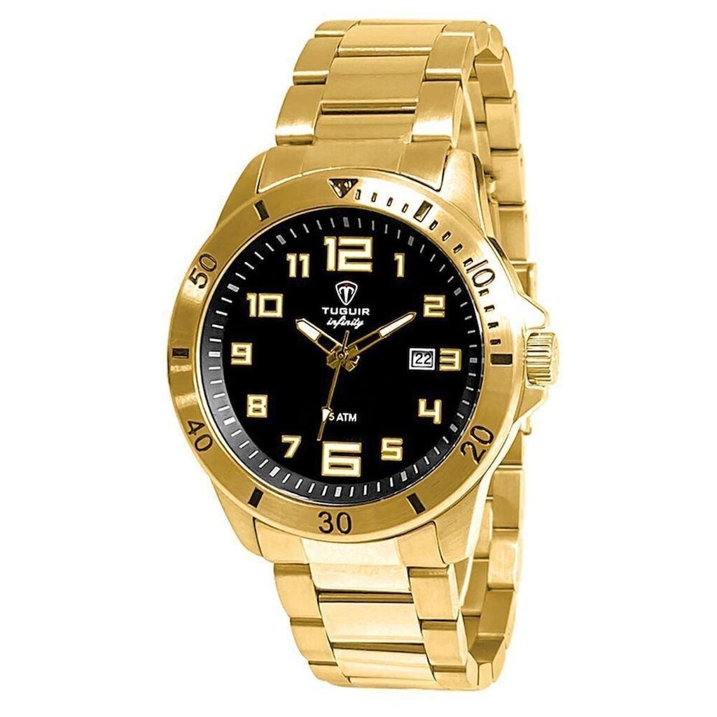 Relógio Tuguir Masculino Analógico Infinity Dourado TGI37012