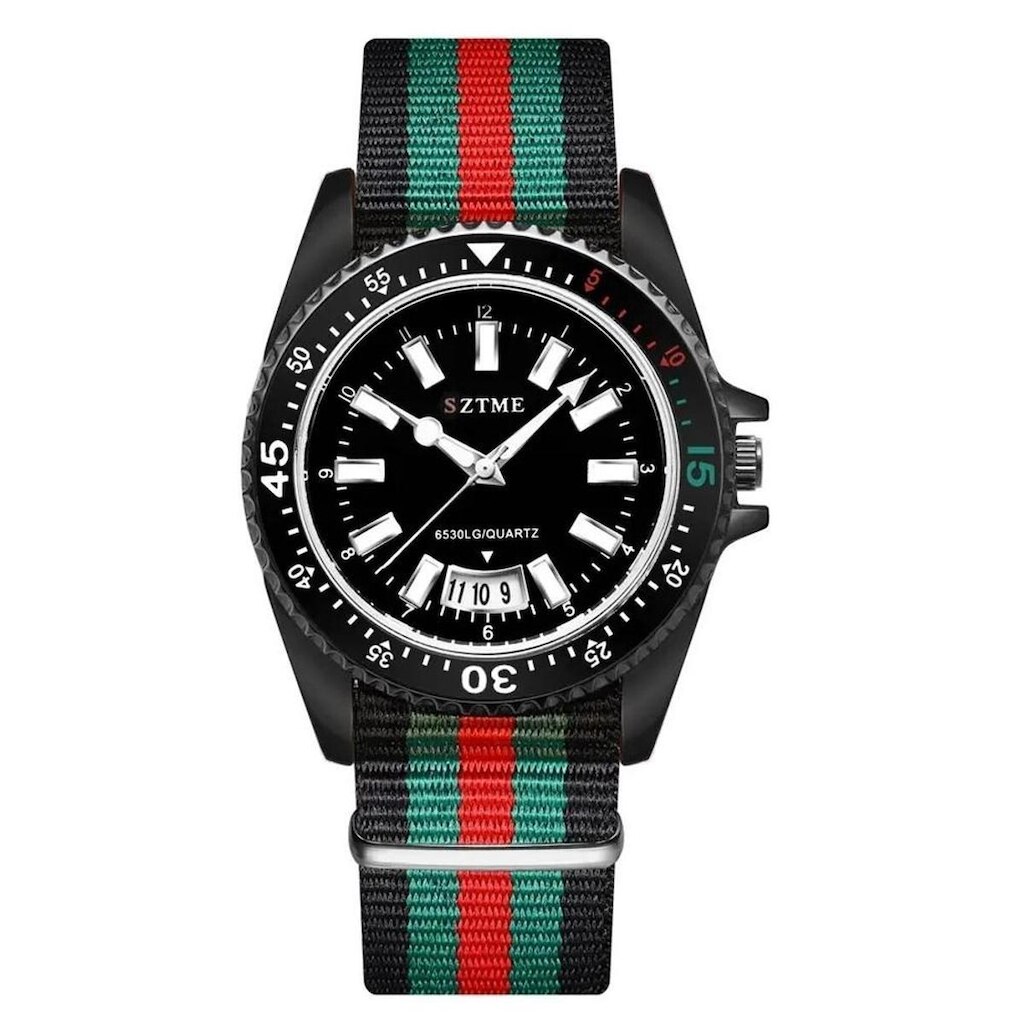 Relógio Unissex de Aço com Pulseira de Nylon