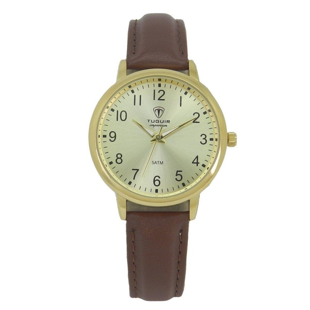 Relógio Unissex Tuguir Analógico Imperium TG30511 Dourado e Marrom