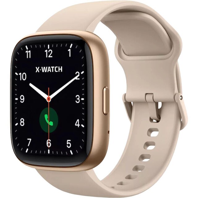 Relógio Unissex X-Watch Smartwatch Prisma Troca Pulseira Original Dourado XSWUQPI011A Pulseira Silic