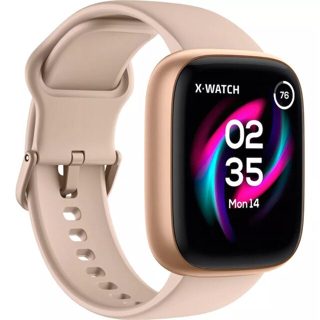 Relógio Unissex X-Watch Smartwatch Prisma Troca Pulseira Original Dourado XSWUQPI011A Pulseira Silic