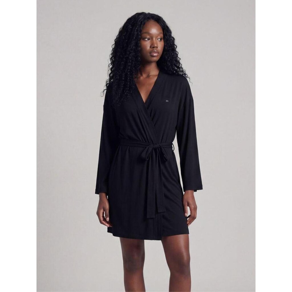 Robe M/l Visco Canelada - Preto