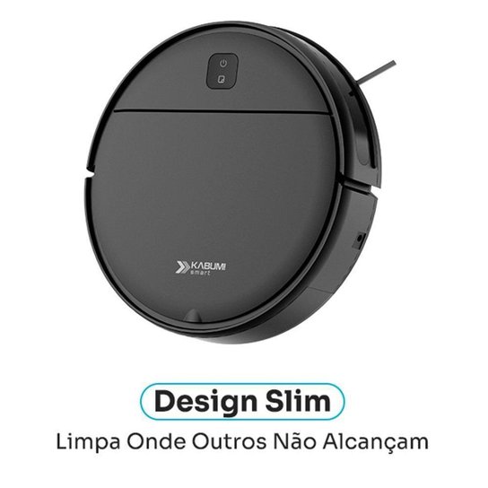 Robô Aspirador de Pó KABUM! smart K100 2 Modos de Limpeza Anti-Queda, Anti-Colisão, Bivolt KSAR100PT