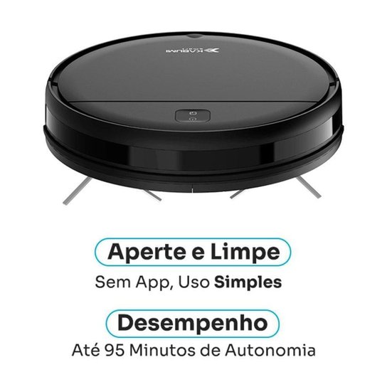 Robô Aspirador de Pó KABUM! smart K100 2 Modos de Limpeza Anti-Queda, Anti-Colisão, Bivolt KSAR100PT
