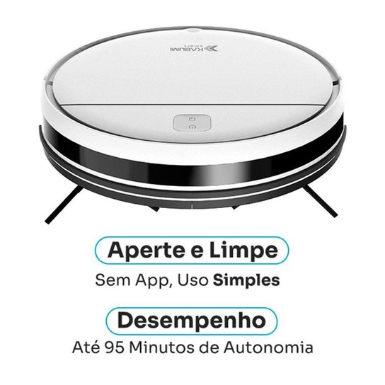 Robô Aspirador de Pó KABUM! smart K100 - 2 Modos de Limpeza, Sensor Anti-Queda, Anti-Colisão