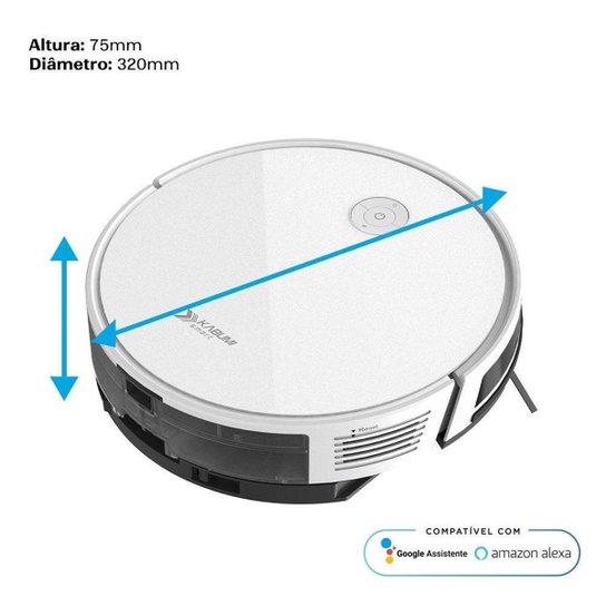 Robô Aspirador e Passa Pano KABUM! smart 550 - 3000Pa Bluetooth Função Carpete Bivolt KSAR550BR
