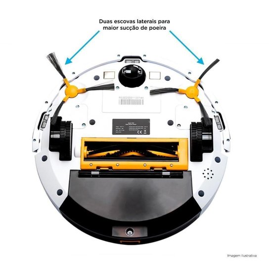 Robô Aspirador e Passa Pano KABUM! smart 700,5 Modos de Limpeza Base de Carregamento Bivolt KBSF006